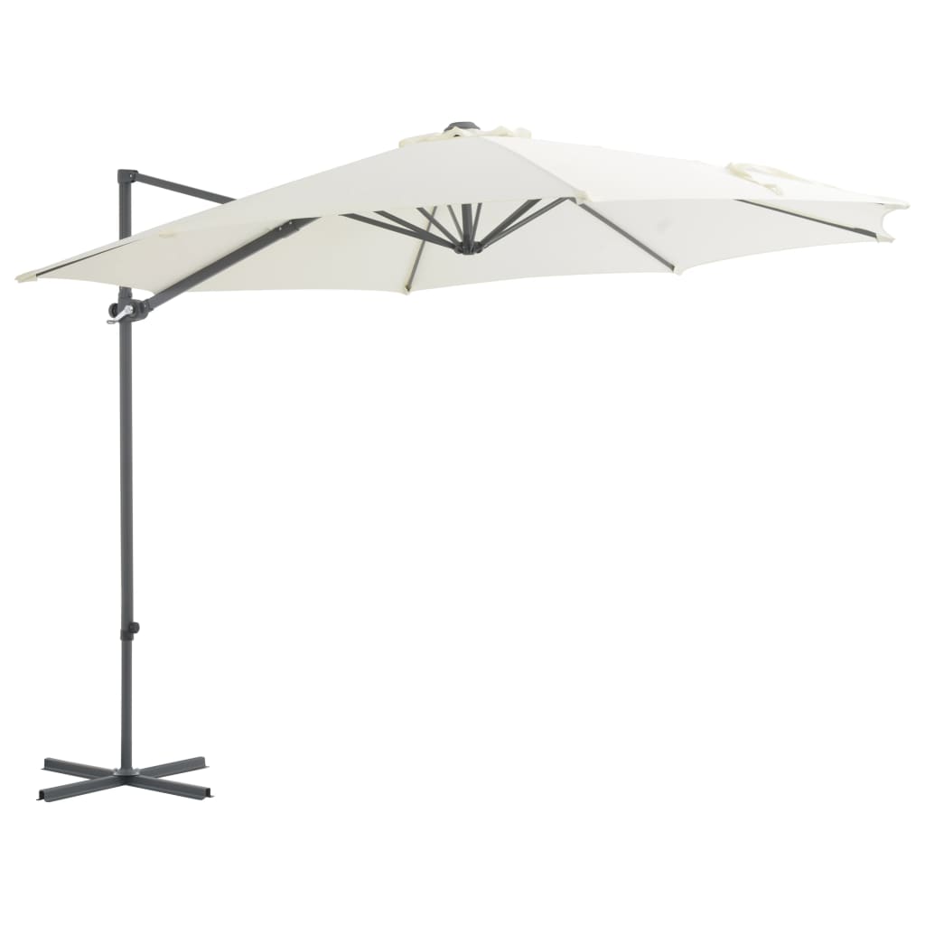 Vidaxl plovoucí parasol s ocelovým pólem 300 cm písek -