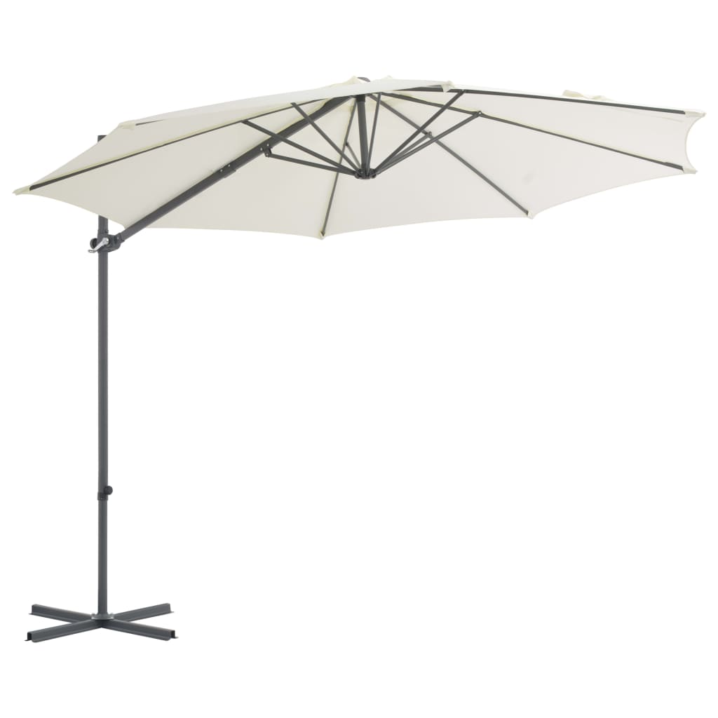 Vidaxl plovoucí parasol s ocelovým pólem 300 cm písek -