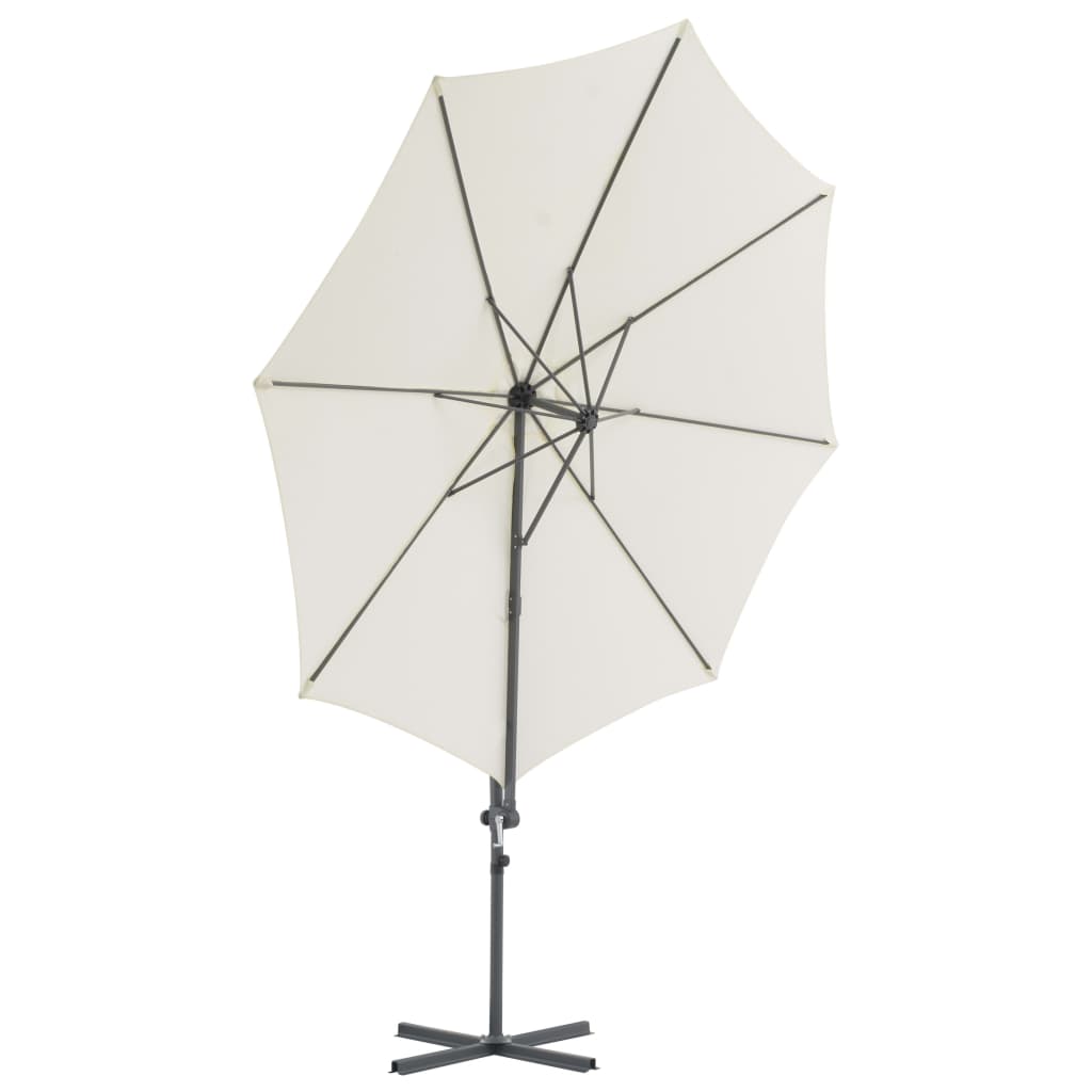 Vidaxl plovoucí parasol s ocelovým pólem 300 cm písek -