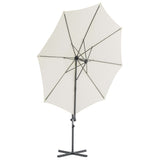 Vidaxl plovoucí parasol s ocelovým pólem 300 cm písek -
