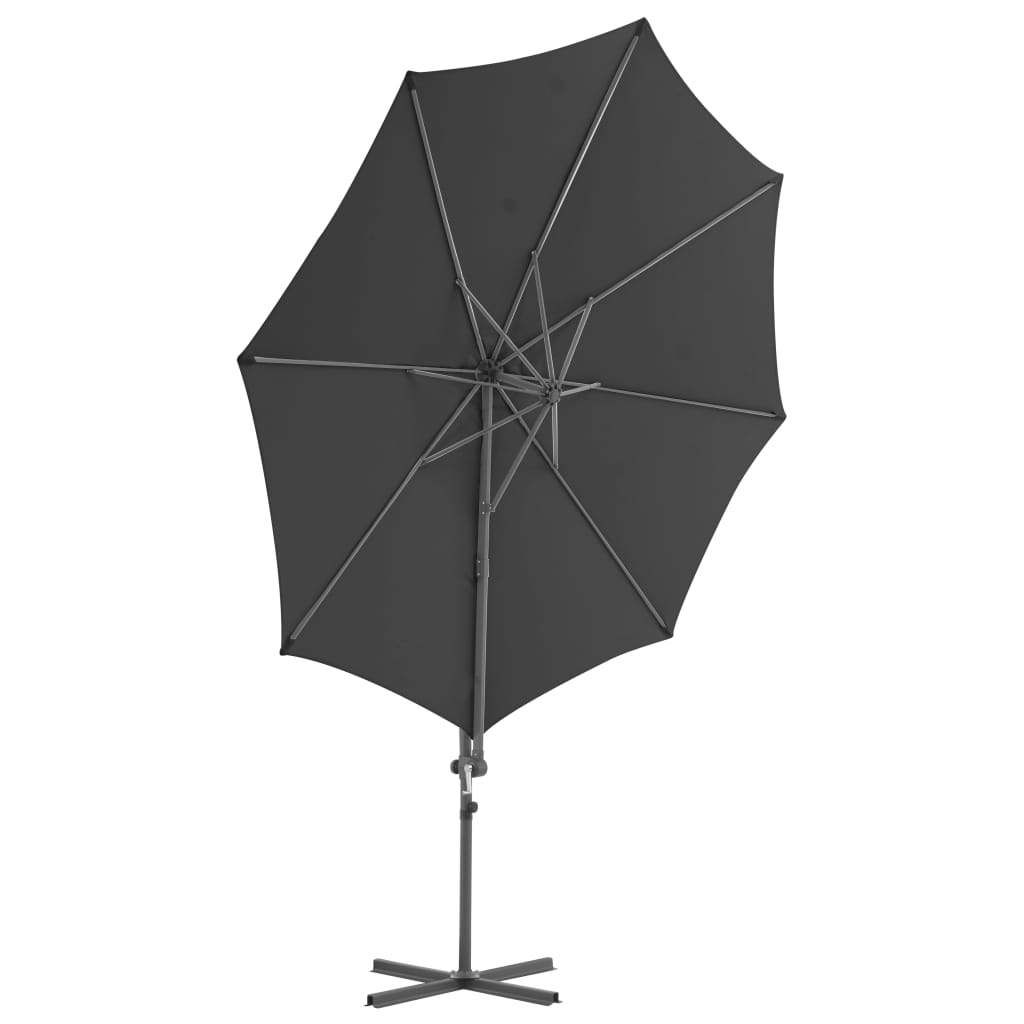 Vidaxl Parasol flottant avec poteau en acier 300 cm anthracite -colored
