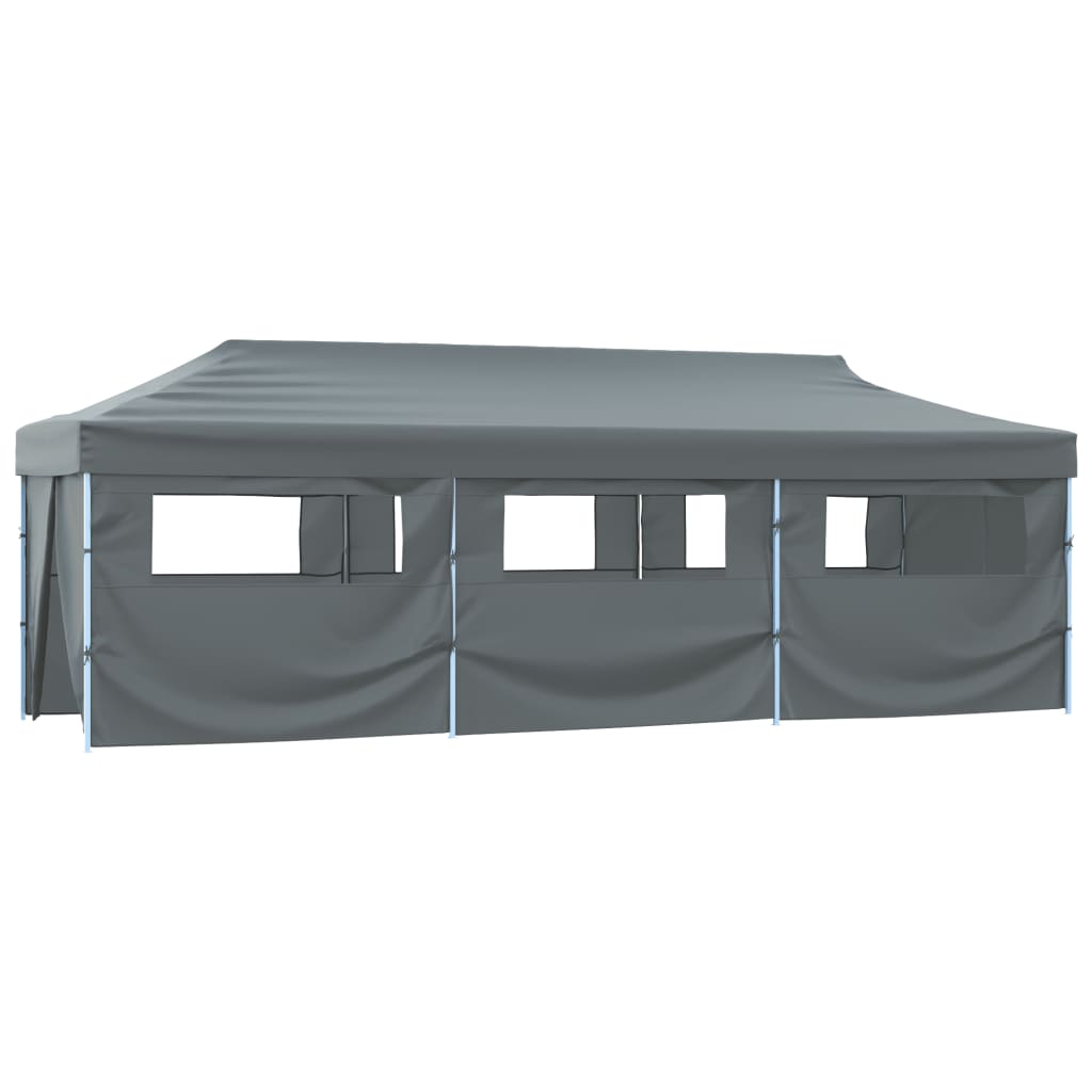 Vidaxl folding tent pop-up with 8 side walls 3x9 m anthracite