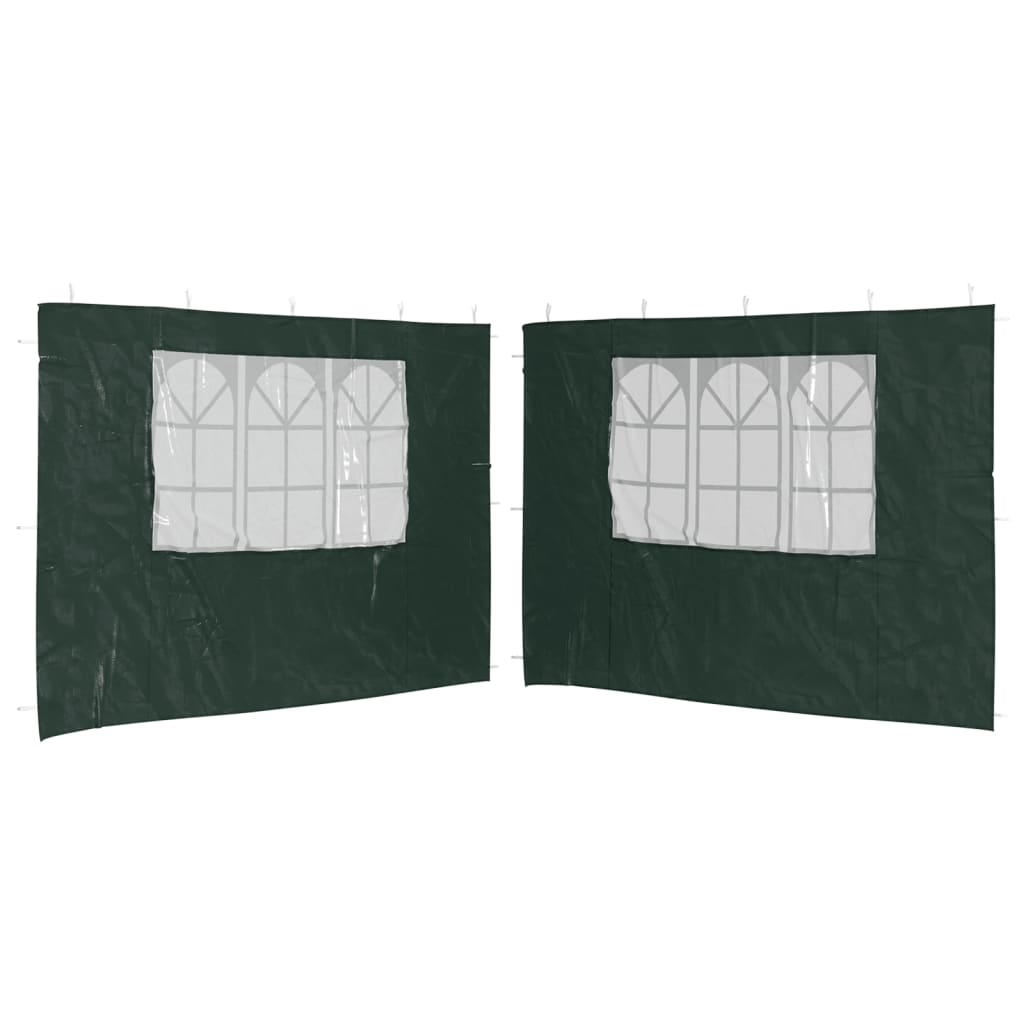 Vidaxl tent walls with window PE green 2 pcs