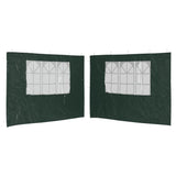 Vidaxl tent walls with window PE green 2 pcs
