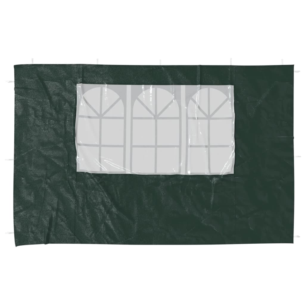 Vidaxl tent walls with window PE green 2 pcs