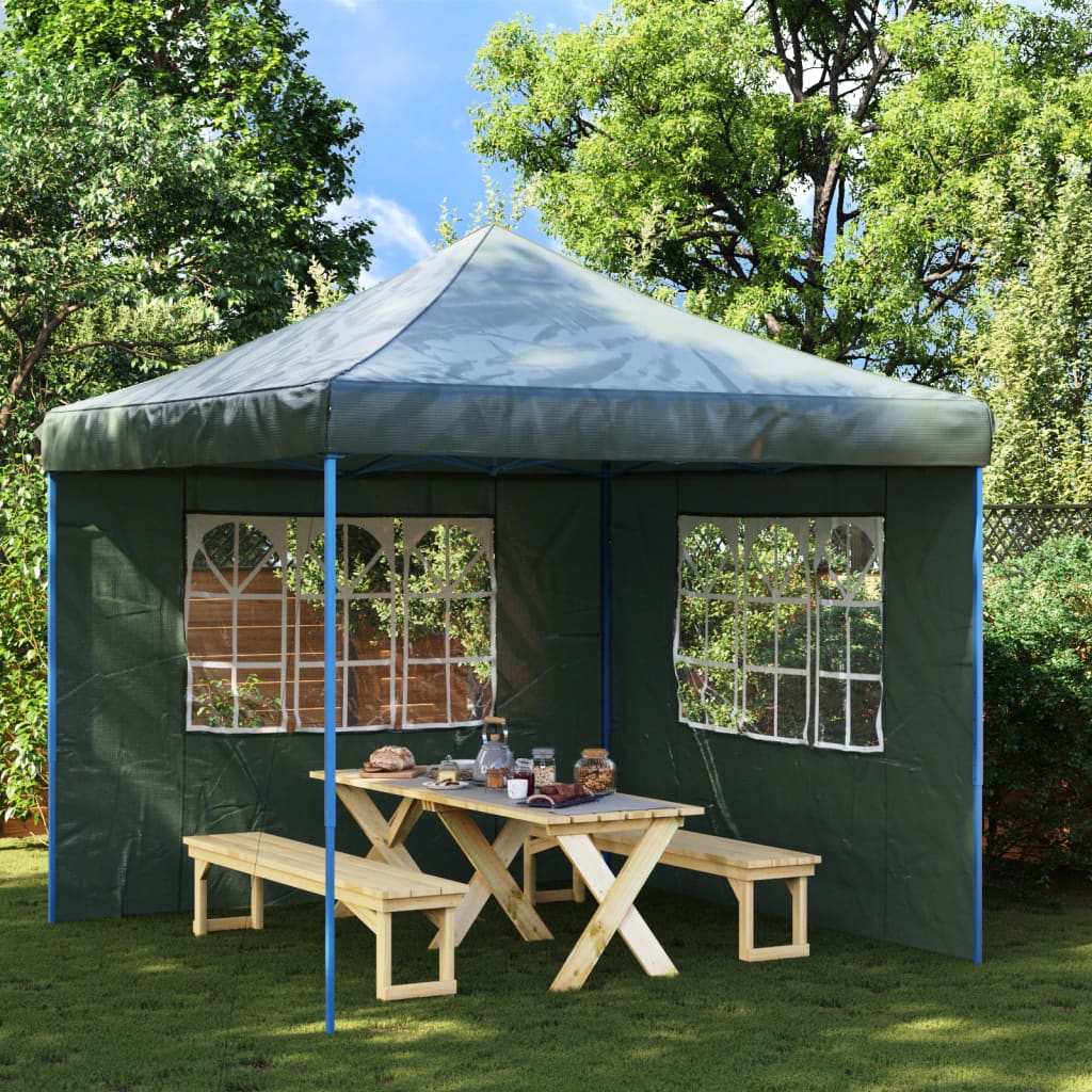 Vidaxl tent walls with window PE green 2 pcs