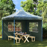 Vidaxl tent walls with window PE green 2 pcs