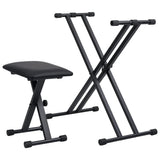 VidaXL Keyboard Standard and handle Double Strengthened Black