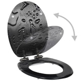 Vidaxl-Toilettensitz mit weicher Deckel Wassertropfen MDF