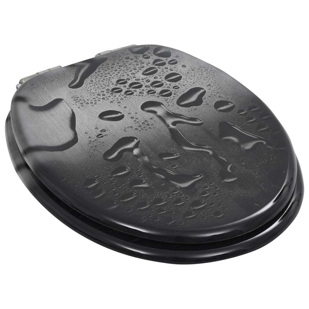 Vidaxl-Toilettensitz mit weicher Deckel Wassertropfen MDF