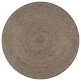 Vidaxl Teppich handgefertigt um 90 cm Jute Grau