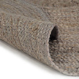 Vidaxl Teppich handgefertigt um 90 cm Jute Grau