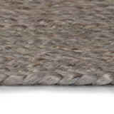 Vidaxl Teppich handgefertigt um 90 cm Jute Grau