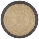 Vidaxl Teppich handgefertigt mit dunkelgrauem Rand 150 cm Jute
