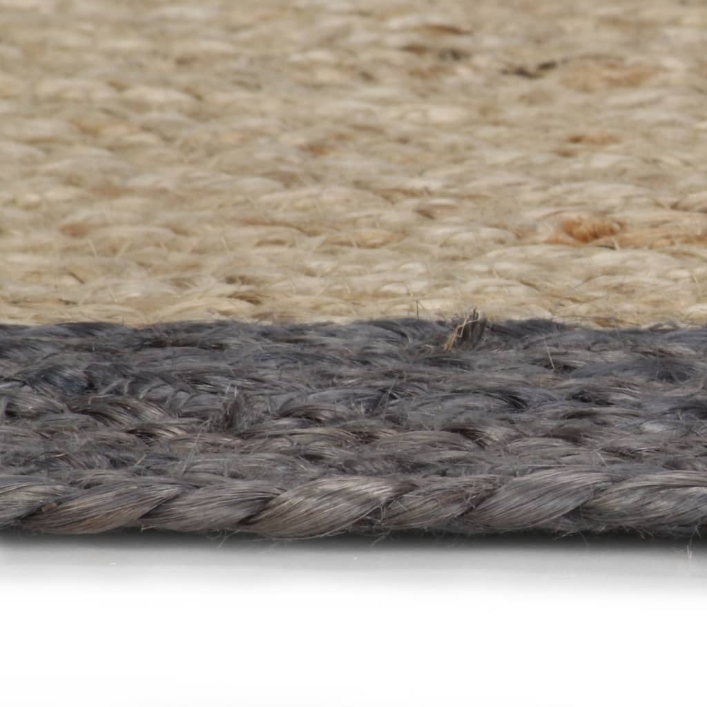 Vidaxl Teppich handgefertigt mit dunkelgrauem Rand 150 cm Jute