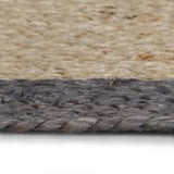 Vidaxl Teppich handgefertigt mit dunkelgrauem Rand 150 cm Jute
