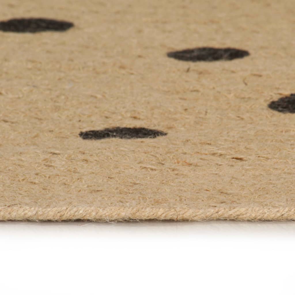 Vidaxl rug handmade with print polkadot 90 cm jute