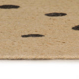 Vidaxl rug handmade with print polkadot 90 cm jute