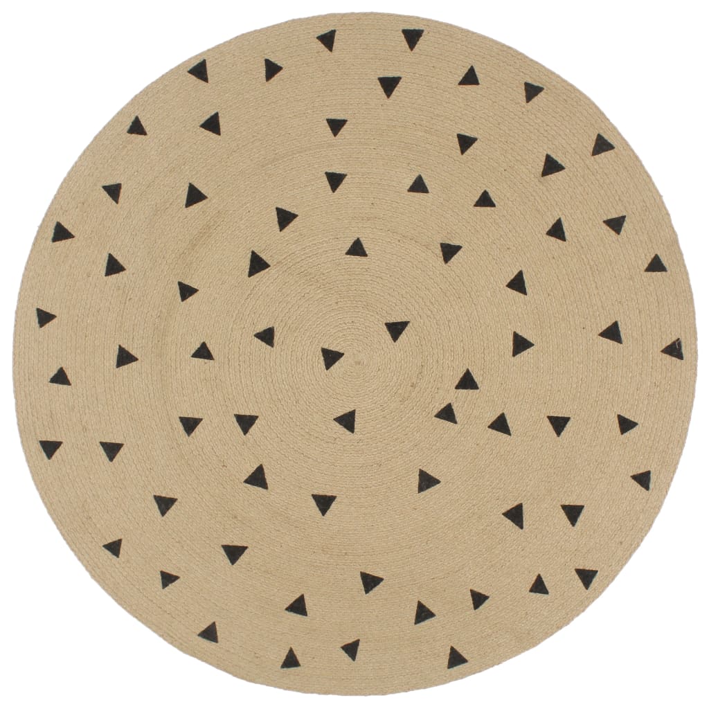 Vidaxl tapis fait à la main avec un triangle imprimer 120 cm jute