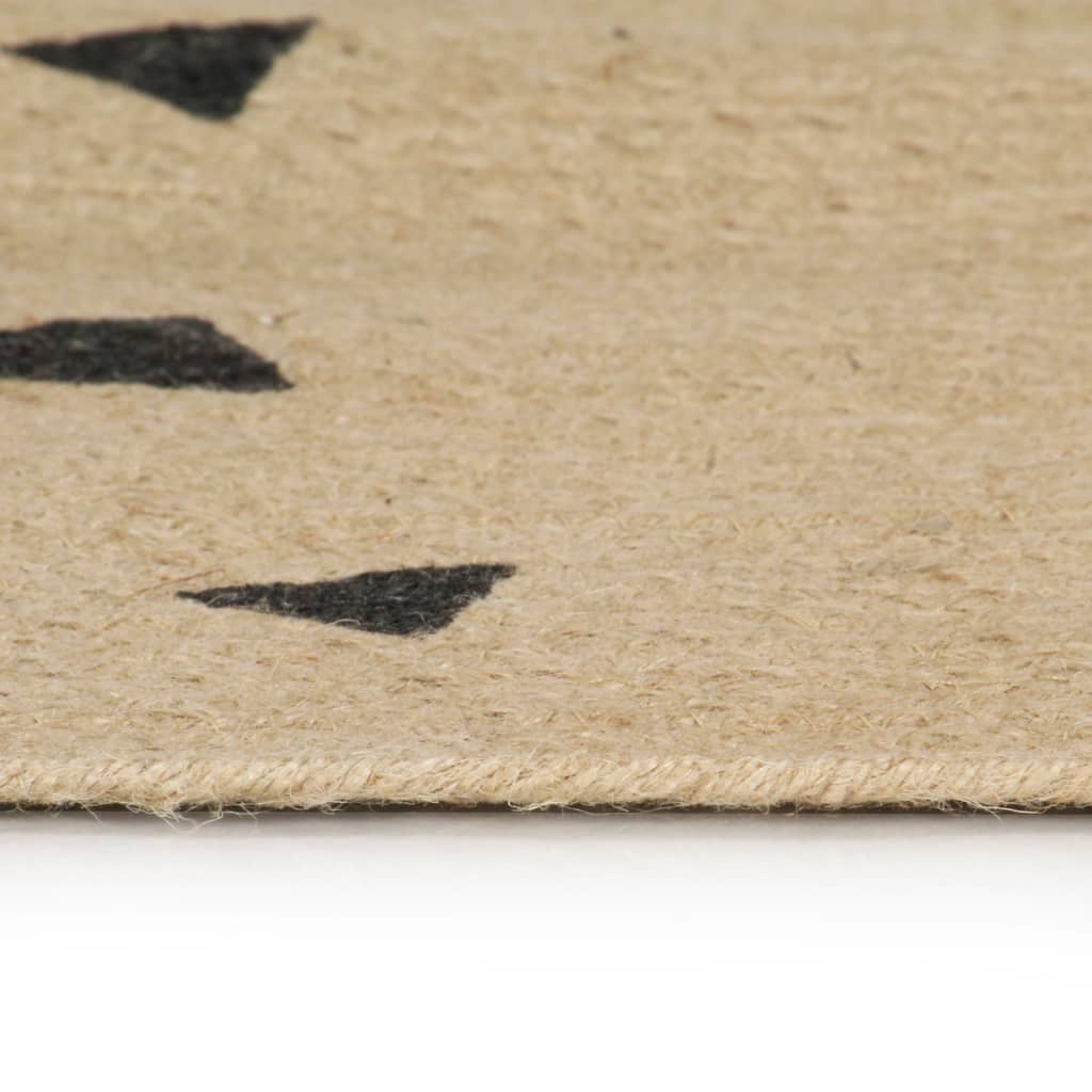 Vidaxl tapis fait à la main avec un triangle imprimer 120 cm jute