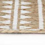 Vidaxl tapis fait à la main avec un jute de 90 cm à imprimé blanc