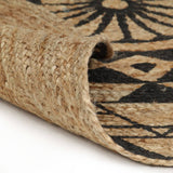 Vidaxl preproga ročno izdelana s črnim tiskom 120 cm jute