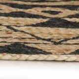 Vidaxl preproga ročno izdelana s črnim tiskom 120 cm jute