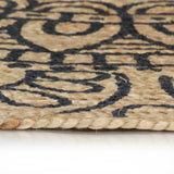 Vidaxl tapis fait à la main avec un jute de 90 cm en bleu foncé 90 cm