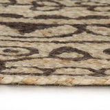 Viaxl tapis fait à la main avec imprimé brun foncé 120 cm jute