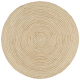 Vidaxl tappeto fatto a mano con design a spirale 90 cm bianco