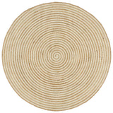 Vidaxl rug handmade with spiral design 150 cm jute white
