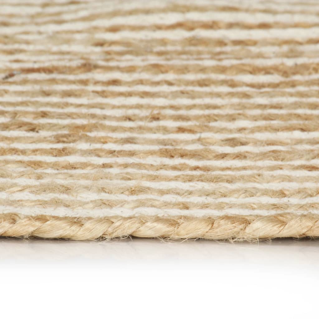 Vidaxl rug handmade with spiral design 150 cm jute white