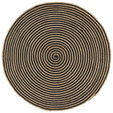 Vidaxl tæppe håndlavet med spiraldesign 120 cm jute sort