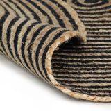 Vidaxl tæppe håndlavet med spiraldesign 120 cm jute sort