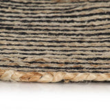 Vidaxl tæppe håndlavet med spiraldesign 120 cm jute sort