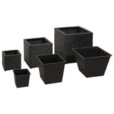 Vidaxl Planters oppdratt 3 st Poly Rattan Black