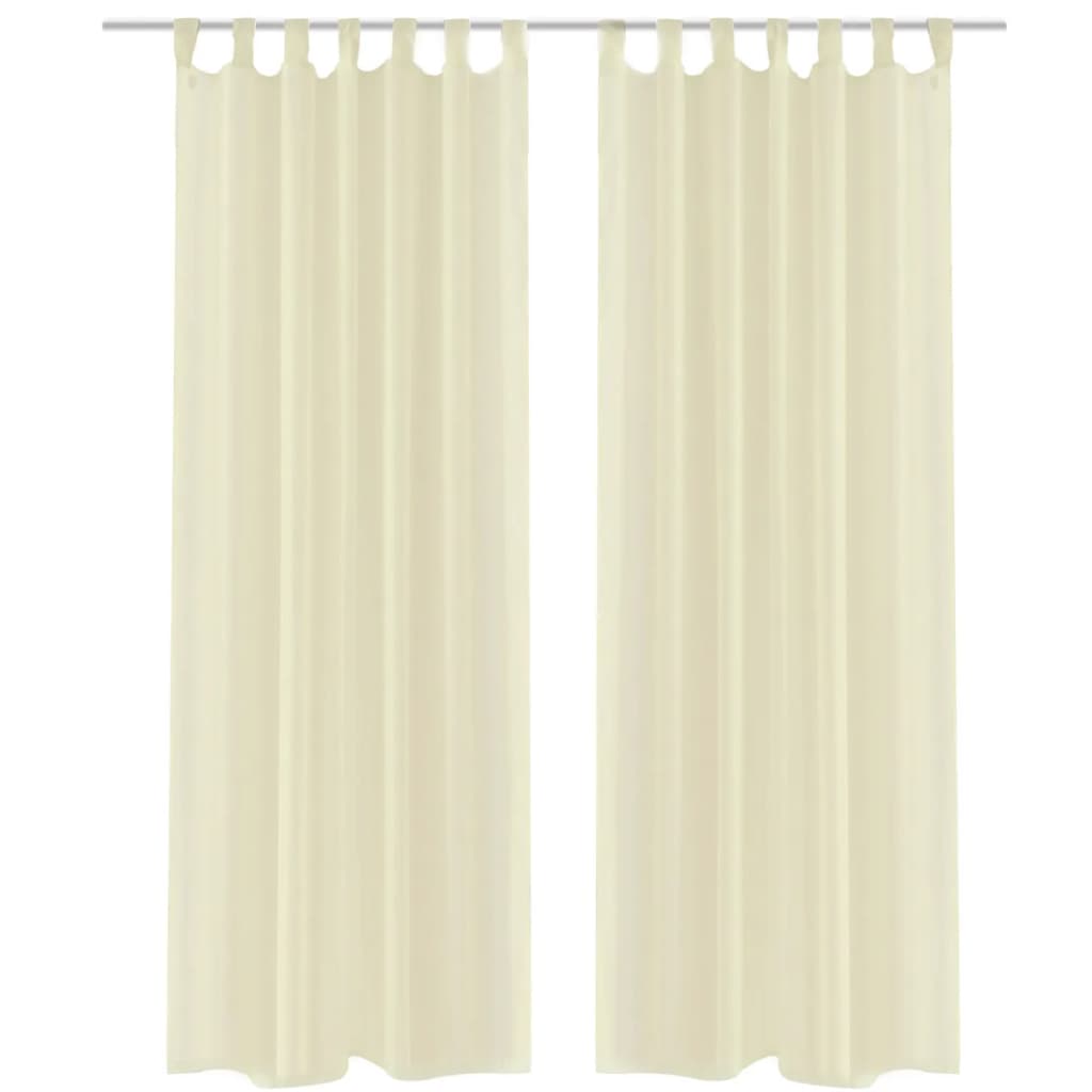 VidaXL curtains 2 ST translucent 140x225 cm crème