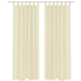 VidaXL curtains 2 ST translucent 140x225 cm crème