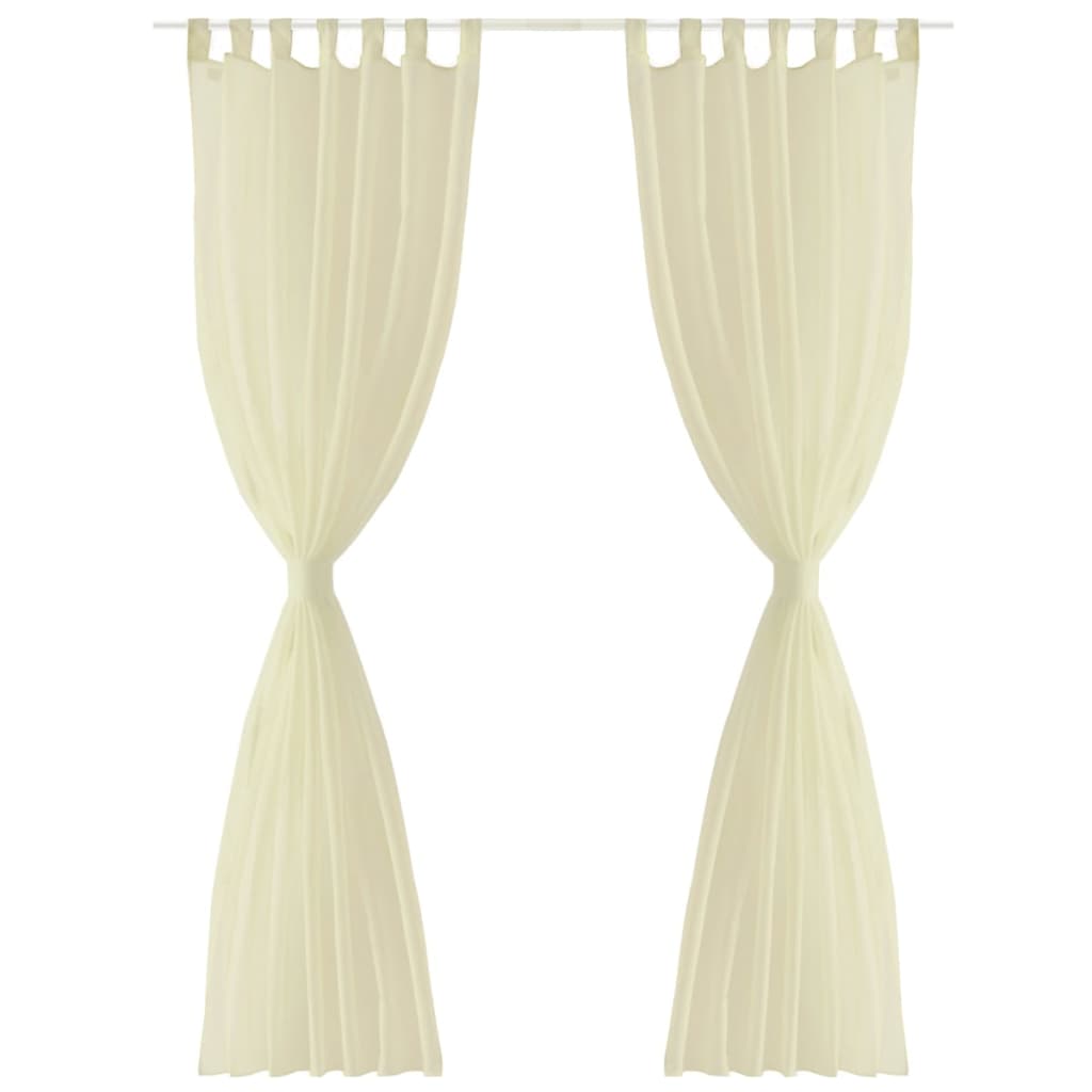 VidaXL curtains 2 ST translucent 140x225 cm crème