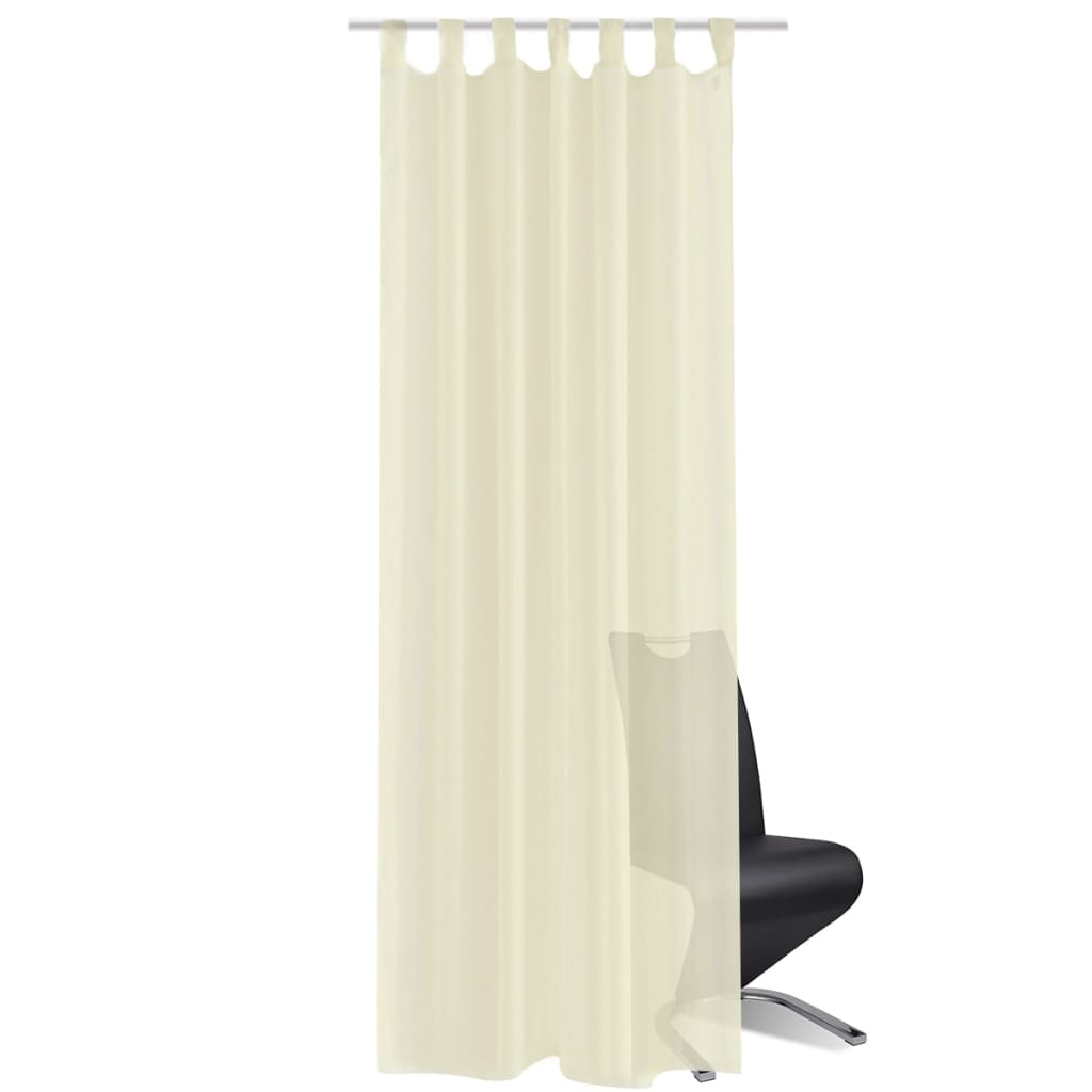VidaXL curtains 2 ST translucent 140x225 cm crème