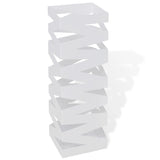 Vidaxl -paraply og gangstokkholderstriper White Square Steel 48,5 cm