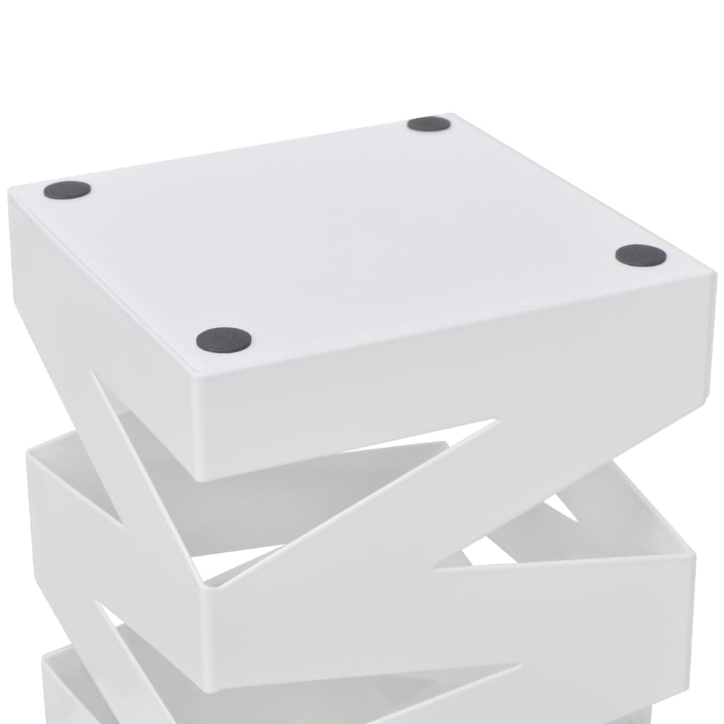 Vidaxl -paraply og gangstokkholderstriper White Square Steel 48,5 cm
