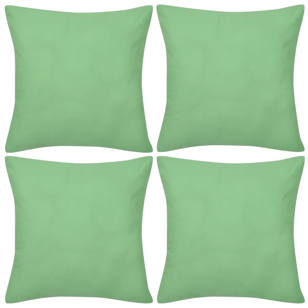 Vidaxl polštář pokrývá bavlnu 40 x 40 cm Apple Green 4 kusy