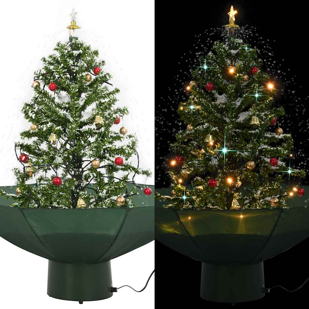 Vidaxl Božično drevo sneži z senčnikom 75 cm zeleno