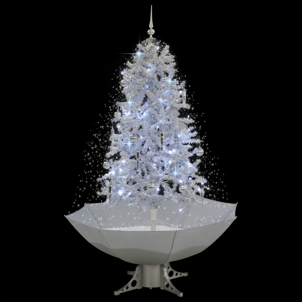 Vidaxl Christmas Tree Snowing med paraplyer 170 cm hvid