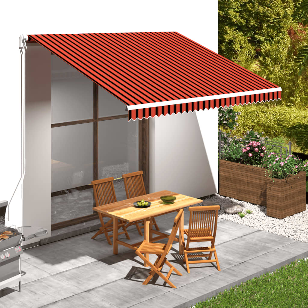 Vidaxl laifeldoek 400x300 cm platno oranžna in rjava