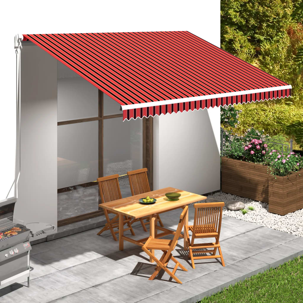 Vidaxl laifeldoek 450x300 cm platno oranžna in rjava