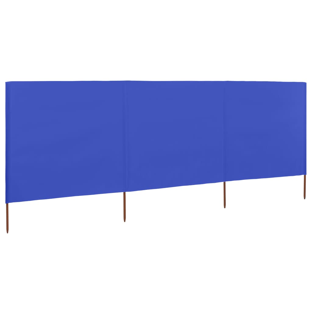 Vidaxl Windshield 3 Panels 400x120 cm Stoff Azure blo