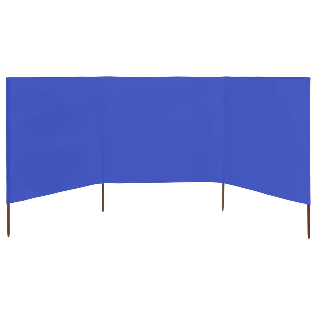 Vidaxl Windshield 3 Panels 400x120 cm Stoff Azure blo