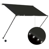 Vidaxl Luifel extendable with LED 150x150 cm anthracite